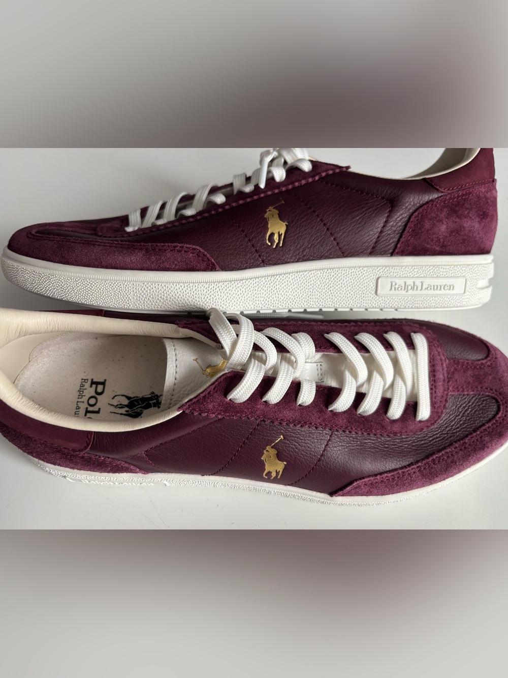 New Men’s Polo Bedford Sneakers in Wine, size 9. No box